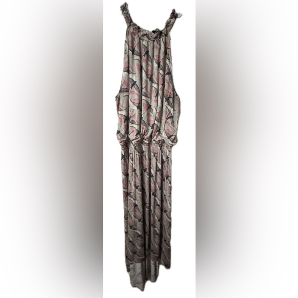 Apt. 9 Pink and Gray Bird Patterned Dress